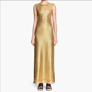 NWT H&M gold silk blend knit dress